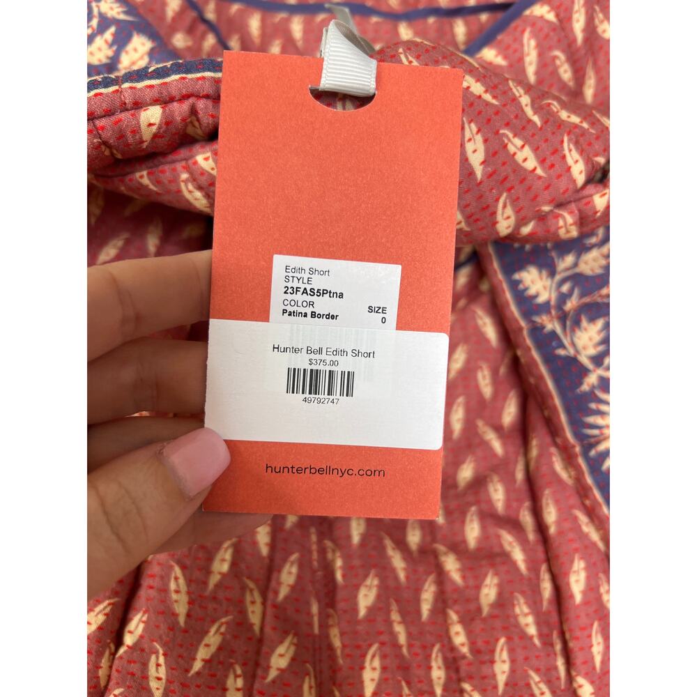 NWT Hunter Bell Edith Casual Soft Belted Short in Patina Border Pink/Purple - Picture 6 of 8